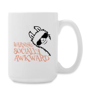 Lama Warning Socially Awkward Sunglasses Alpaca - Large Mug 440 ml - white - Right