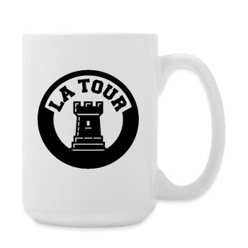 Logo La Tour Pièce d'Échecs Style Emblème Cercle - Grande tasse 440 ml - blanc - Droite