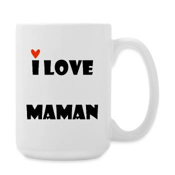 ICH LIEBE MAMA. MAMA. MUTTERTAG. ALLES GUTE ZUM GEBURTSTAG - Große Tasse 440 ml - Weiß - Rechts