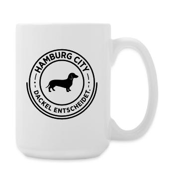 HAMBURG City Dackel entscheidet - Große Tasse 440 ml - Weiß - Rechts