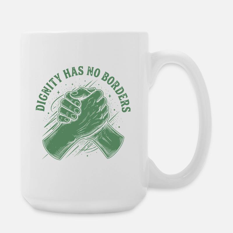 Les droits de l’homme : la dignité rétro n’a pas de déclaration frontalière - Grande tasse 440 ml - blanc