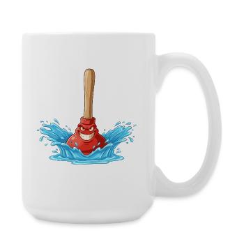 Water Anger Pungle with Wooden Stick - Large Mug 440 ml - white - Right
