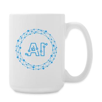 Futuristic AI Data Network Symbol - Large Mug 440 ml - white - Right