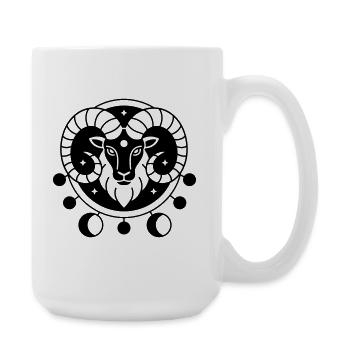 Tierkreiszeichen Widder - Große Tasse 440 ml - Weiß - Rechts