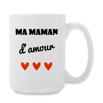 MAMAN. FÊTE DES MÈRES. COEUR. FÊTE. BONNE FÊTE - Grande tasse 440 ml - blanc - Droite