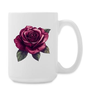 Dark Rose Blossom Illustration - Large Mug 440 ml - white - Right