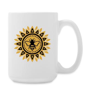 Mandala Bee Boho Yoga Beekeeping Bees - Large Mug 440 ml - white - Right