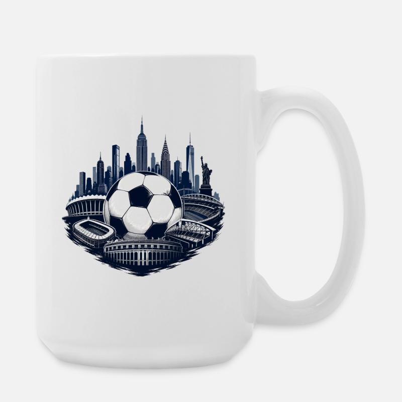 NY Soccer Skyline - Large Mug 440 ml - white