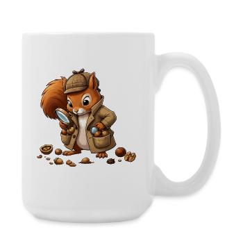 Detective Squirrel Coat - Large Mug 440 ml - white - Right