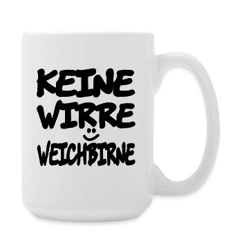 keine_wirre_weichbirne - Large Mug 440 ml - white - Right