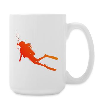 Gift idea for a diving fan with freediving - Large Mug 440 ml - white - Right