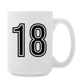 18 Number symbol - Large Mug 440 ml - white - Right