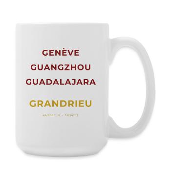 Grandrieu Lozère - Genève - Guangzhou -Guadalajara - Grande tasse 440 ml - blanc - Droite
