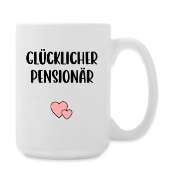 Glücklicher Pensionär Herz - Große Tasse 440 ml - Weiß - Rechts