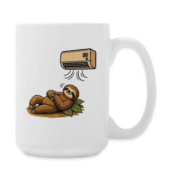 Summer Sloth, Air Conditioned, Intense Heat - Large Mug 440 ml - white - Right
