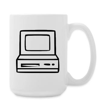 Retro Computer Vintage 80s 90s Gift - Large Mug 440 ml - white - Right