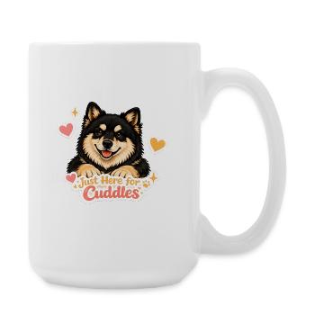 Finnischer Lapphund – Nur zum Kuscheln da - Große Tasse 440 ml - Weiß - Rechts