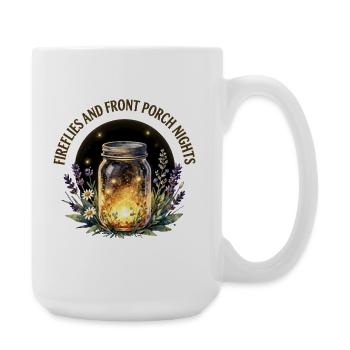 Lucioles et nuits sur le perron avant - Grande tasse 440 ml - blanc - Droite