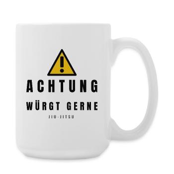 Achtung Jiu Jitsu Warnzeichen - Große Tasse 440 ml - Weiß - Rechts