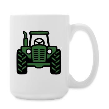 Traktor Frontansicht Logo - Große Tasse 440 ml - Weiß - Rechts