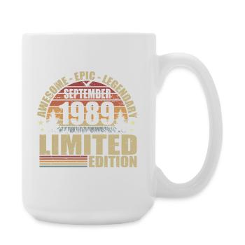 1989 septembre 1989 Anniversaire septembre 1989 - Grande tasse 440 ml - blanc - Droite