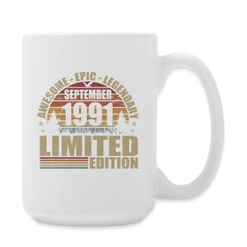 1991 septembre 1991 Anniversaire septembre 1991 - Grande tasse 440 ml - blanc - Droite