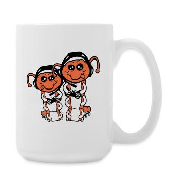 2 gamer caterpillar nerd gaming controller console game - Large Mug 440 ml - white - Right