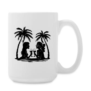 Women's Palm Trees Relax - Large Mug 440 ml - white - Right