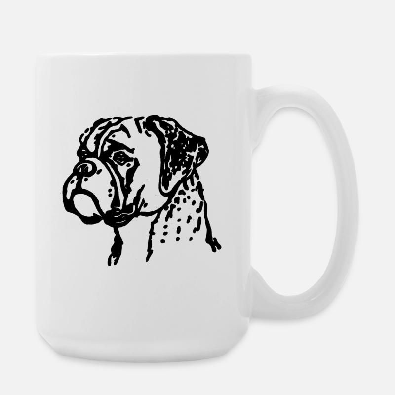 boxer shorts - Large Mug 440 ml - white