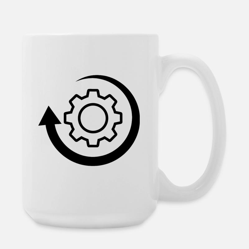 Image du logo de la roue de rotation - Grande tasse 440 ml - blanc