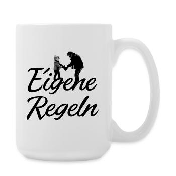 Vater und Kind Silhouette - Große Tasse 440 ml - Weiß - Rechts