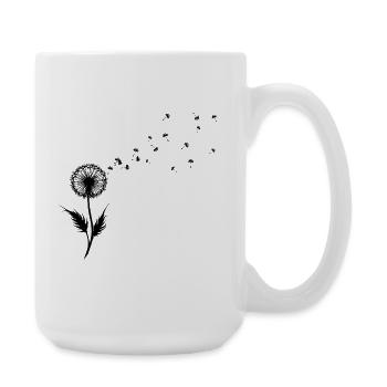 Dandelion Wishes & Freedom Blowing Seeds - Große Tasse 440 ml - Weiß - Rechts