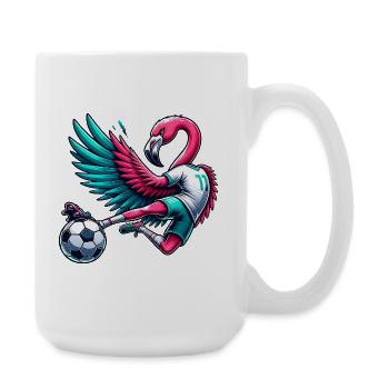Flamingo Footballer 11 Acrobatic Kick - Large Mug 440 ml - white - Right