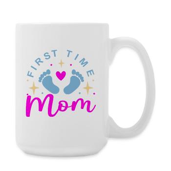 Mom 1st Mother's Day Expectant Mom - Large Mug 440 ml - white - Right