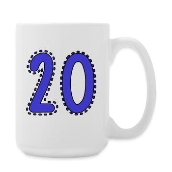 20. 20e ANNIVERSAIRE. ANNIVERSAIRE 20 ANS. 20 ANS. - Grande tasse 440 ml - blanc - Droite