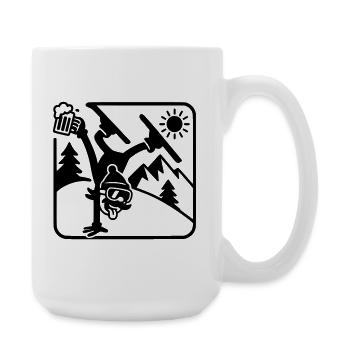 Funny Skiing Handstand Slope - Large Mug 440 ml - white - Right