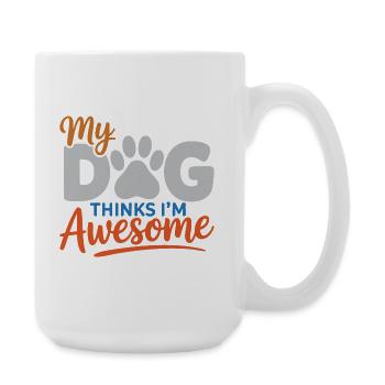 Mon chien pense que je suis génial - Grande tasse 440 ml - blanc - Droite