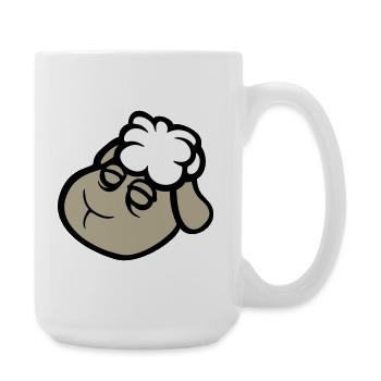 sheep face sad tired exhausted sleeping sweet - Large Mug 440 ml - white - Right