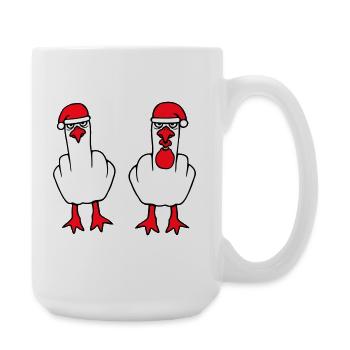 2 Seagulls Finger Insult Équipe de Noël - Grande tasse 440 ml - blanc - Droite
