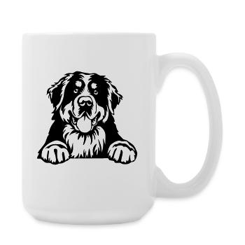 Berner Sennenhund Kopf - Große Tasse 440 ml - Weiß - Rechts