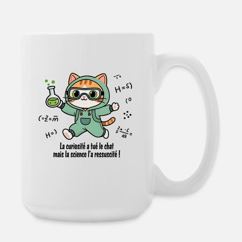 Die Neugier hat die Katze getötet, die Wissenschaft... - Große Tasse 440 ml - Weiß