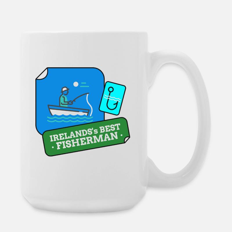 Le meilleur design de pêcheur d’Irlande - Grande tasse 440 ml - blanc