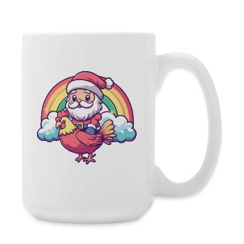Coq, Père Noël, Noël - Grande tasse 440 ml - blanc - Droite