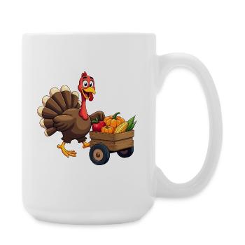 Thanksgiving Drôle Dinde de Thanksgiving - Grande tasse 440 ml - blanc - Droite