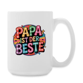 Papa Ist Der Beste – Pop-Art Farbspiel - Große Tasse 440 ml - Weiß - Rechts