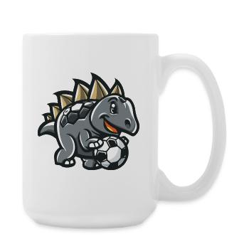 Stegosaurus dessin animé football - Grande tasse 440 ml - blanc - Droite