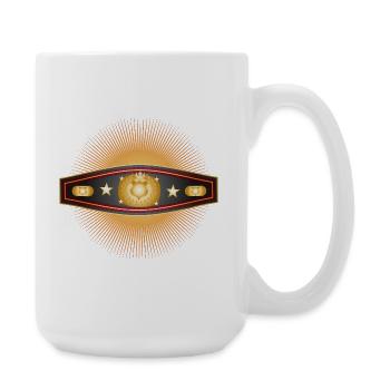 Strahlender Box-Gürtel – Champion Design - Große Tasse 440 ml - Weiß - Rechts