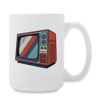 Retro TV Stripes Vintage Motif - Grande tasse 440 ml - blanc - Droite