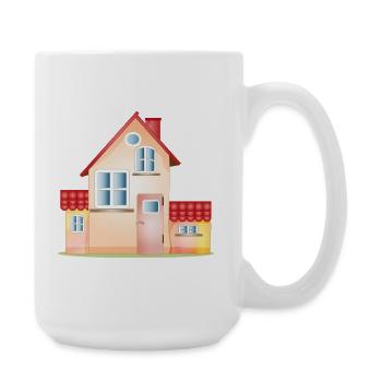 Colorful House – Friendly Home Motif - Large Mug 440 ml - white - Right