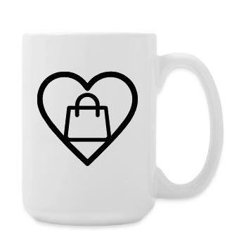 Heart + Shopping – Shopping Lover - Large Mug 440 ml - white - Right